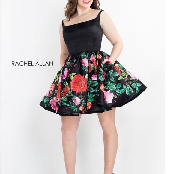 Rachel Allan Curves Short Matte Satin Formal - Picture 1 of 7